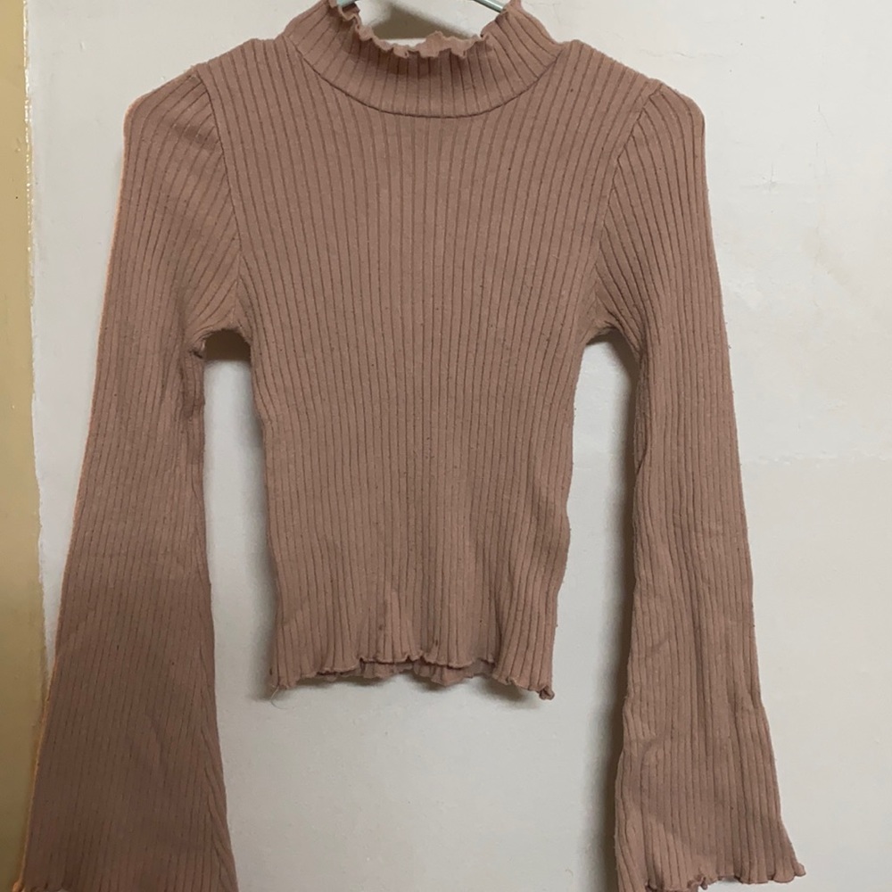 knit bell sleeve sweater top
